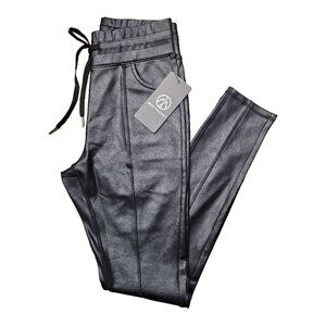 Move Theology Faux Leather Full Length Legging